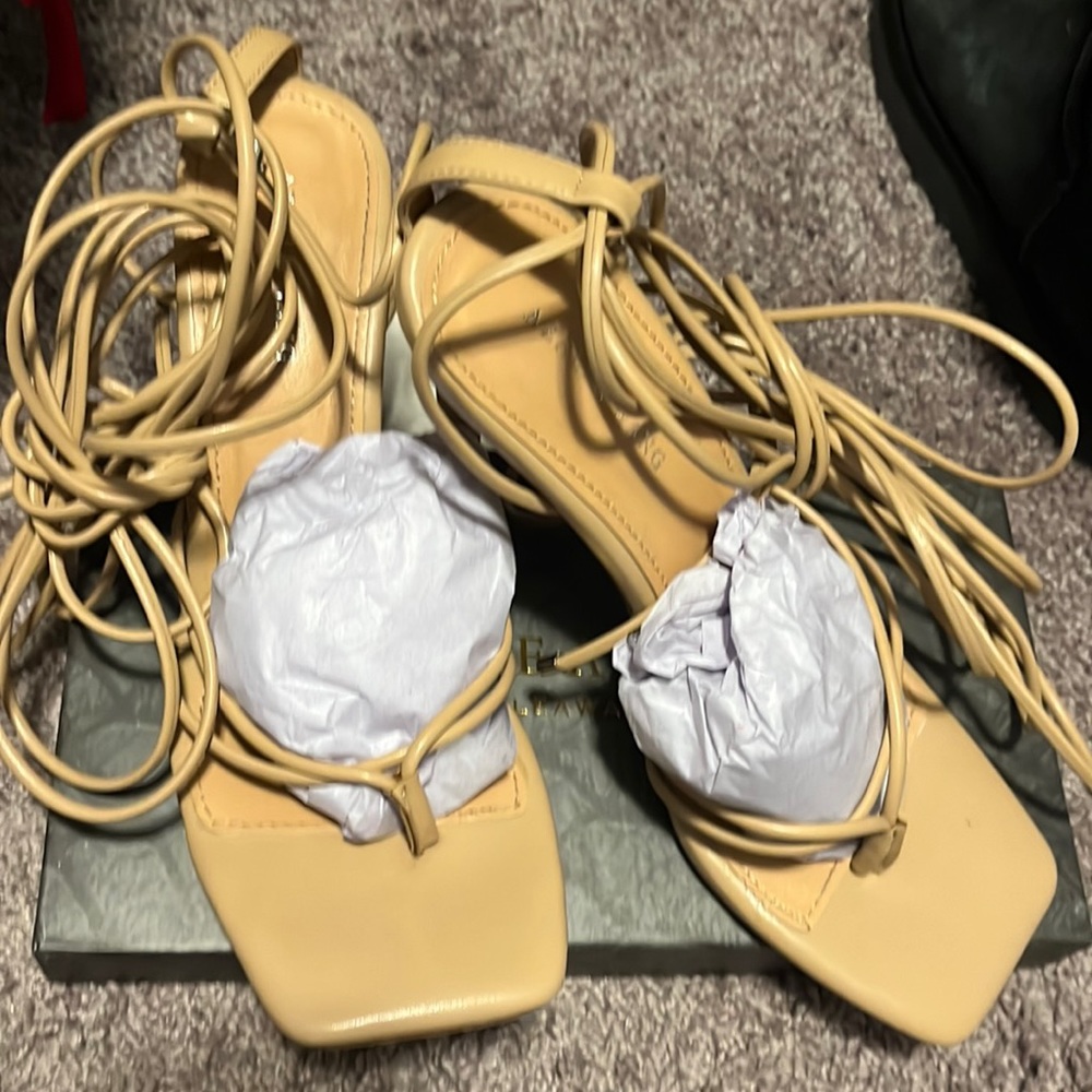 Stiletto sandal in nude size 8 worn once